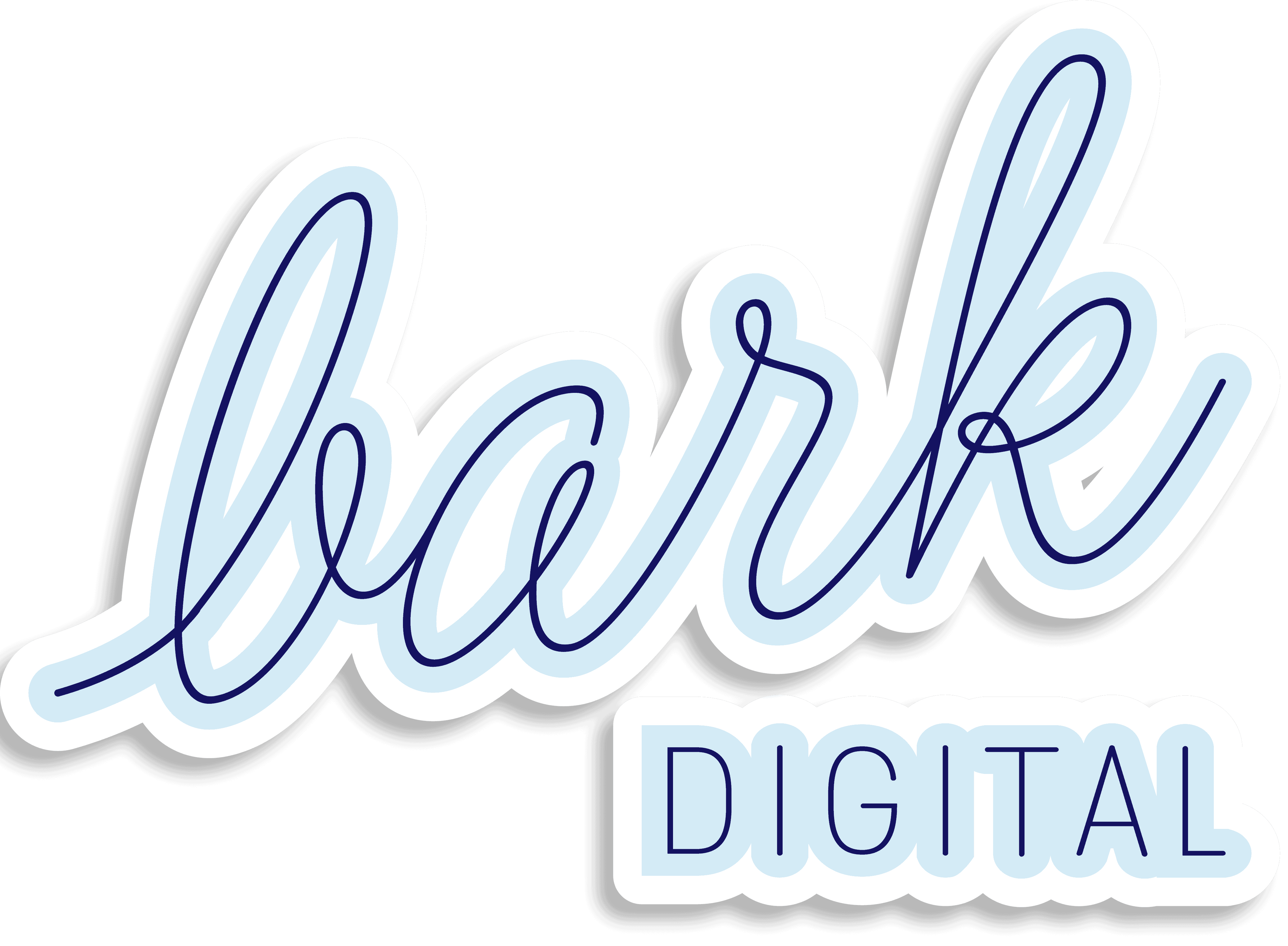 Bark digital logo on a black background.