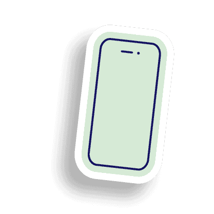 A sticker of a cell phone on a black background.